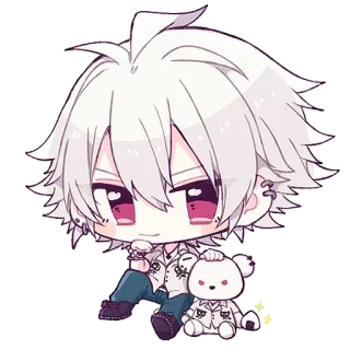 😏 chibi, anime, teddy bear, cute telegram sticker