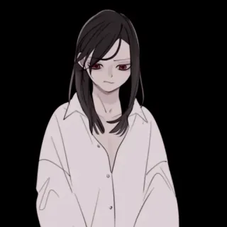 📽 Anime, Dziewczyna, Smutna, Kobieta, Ilustracja telegram sticker