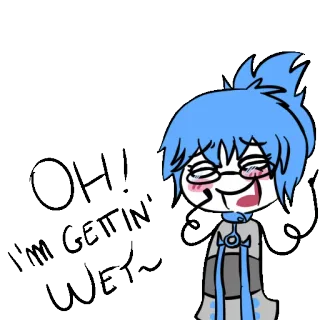 ❤ OH! I'M GETTIN' WET~ การ์ตูน, อนิเมะ, ตัวละคร, ภาพประกอบ, ข้อความ, เปียก whatsapp sticker
