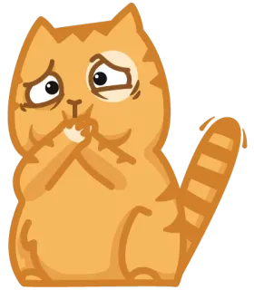 🙊 cat, cute, orange, sad, emoji, animal telegram sticker