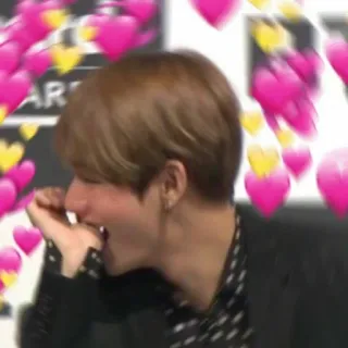 😄 hearts, love, affection, kpop, singer, person telegram sticker