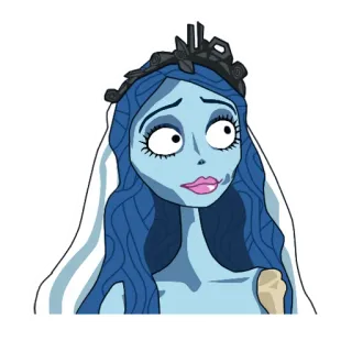 😀 Emily Corpse Bride 僵尸新娘, 艾米丽, 动画, 卡通, 维多利亚, 万圣节, 恐怖 whatsapp sticker