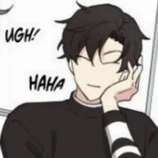🎗 UGH! HAHA 漫画, 男, うー, ハハ, 退屈, 休憩, ミーム, 顔 telegram sticker