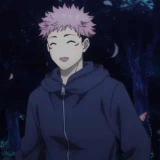 💥 Yuji Itadori Jujutsu Kaisen anime, manga, sorridente, felice, cartoni animati telegram sticker
