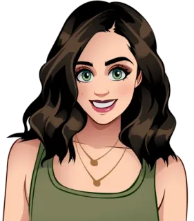 😁 mujer, dibujos animados, retrato, arte digital, personaje, persona telegram sticker