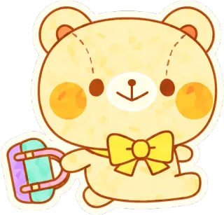 🏃‍♀️ beruang, imut, kartun, perjalanan, tas, binatang, kawaii telegram sticker