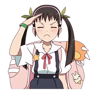 👍 애니메이션, 소녀, 경례, 캐릭터, 만화 telegram sticker