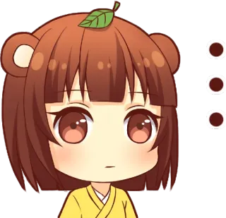 😶 Anime, Fofo, Kawaii, Urso, Chibi, Garota, Personagem telegram sticker