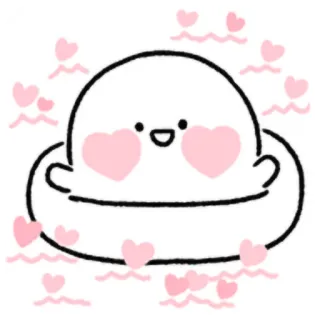 🌊 dễ thương, tình yêu, kawaii, trái tim, nhân vật, tình cảm, ngọt ngào telegram sticker