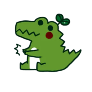 👏 cá sấu, hoạt hình, động vật, dễ thương, xanh lá, bò sát telegram sticker