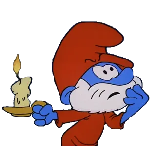 🔦 Papa Smurf The Smurfs puffo, cartone animato, grande puffo, candela, animato telegram sticker
