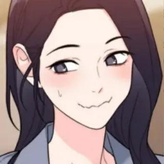 🌟 женщина, ухмылка, мультфильм, выражение лица telegram sticker