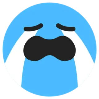 😭 triste, chorar, chorando, azul, emoji, emoção whatsapp sticker