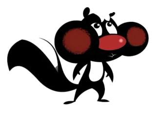 🥭 Мультфильм, Скунс, Животное, Милый, Черно-белый, Смешной telegram sticker