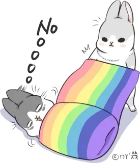 ⏰ Nooooo królik, zając, kreskówka, słodki, zwierzę, naklejka telegram sticker