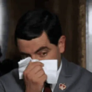 🤧 Mr. Bean sad, crying, Mr. Bean, emotions, funny, meme whatsapp sticker