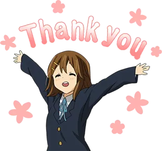 🤗 Thank you อนิเมะ, ผู้หญิง, ขอบคุณ, คาวาอิ whatsapp sticker