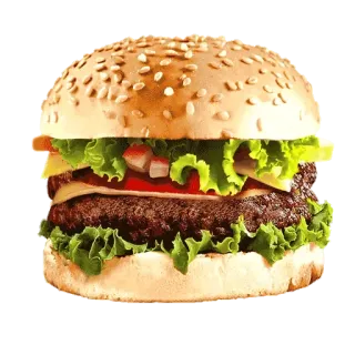 🍔 burger, food, hamburger, cheese, lettuce, tomato, sandwich telegram sticker