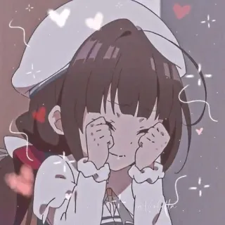 💗 Anime, Lindo, Chica, Corazones, Brillos telegram sticker