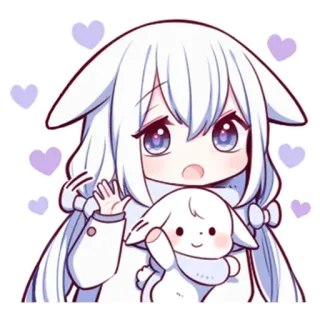 💕 Anime, Kawaii, Carino, Cuore, Chibi, Cartoni animati telegram sticker