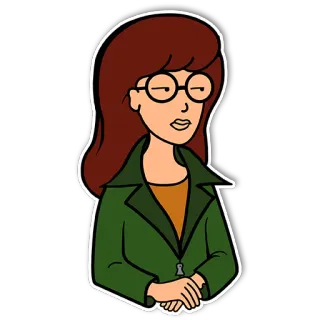 😑 Daria dibujos animados, animado, adolescente, sarcástico, serie de TV whatsapp sticker