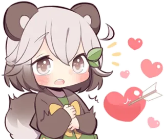 Lovely Raccoon Girl by SR whatsapp stickers