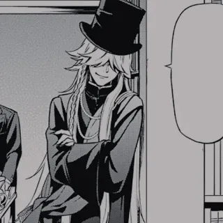 ❄️ Undertaker Black Butler Undertaker, Black Butler, anime, manga, gothic, top hat telegram sticker