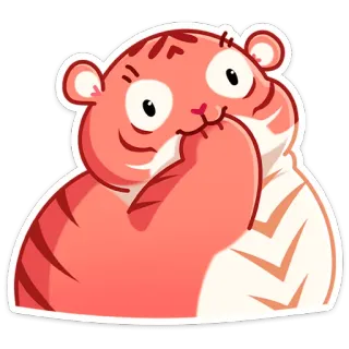 🤭 tigre, desenho animado, animal, adesivo, fofo, mamífero whatsapp sticker