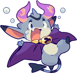 😦 cartoon, monster, demon, cape, cute, creature, purple telegram sticker