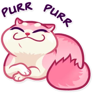 😊 PURR PURR gato, lindo, animal, rosa, mascota, ronronear, animal doméstico telegram sticker