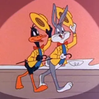😜 Bugs Bunny dessin animé, lapin, canard, Daffy Duck, Bugs Bunny, performance, classique telegram sticker