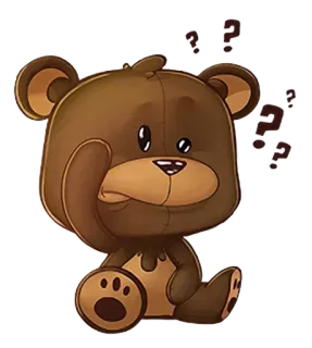 😣 orso, pensieroso, domanda, confuso, animale, cartone animato whatsapp sticker