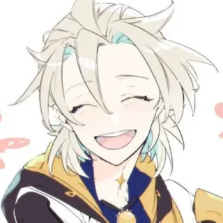😄 Albedo Genshin Impact Anime, Genshin Impact, Albedo, Personagem, Sorrindo whatsapp sticker