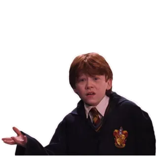 ❓ Ron Weasley Harry Potter гарри поттер, рон уизли, волшебник, в замешательстве, фильм telegram sticker
