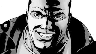 😼 Negan The Walking Dead Comicfigur, Bösewicht, Negan, The Walking Dead telegram sticker