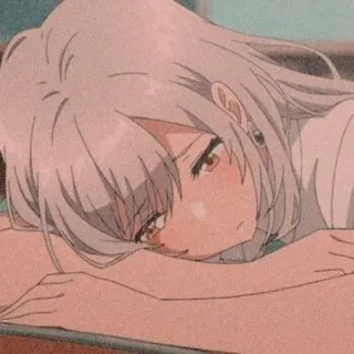 💛 Anime, Cô gái, Buồn, Mệt mỏi, Học sinh telegram sticker