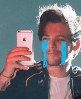🥛 Louis Tomlinson célébrité, pleurer, triste, chanteur, téléphone, pop star telegram sticker