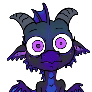 😦 dragon, cartoon, purple, monster, cute, fantasy whatsapp sticker