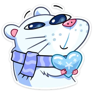 ❤️ binatang, kartun, stiker, beruang, musim dingin, hati, imut whatsapp sticker