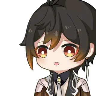 😮 Zhongli Genshin Impact Аниме, Чиби, Genshin Impact, Чжун Ли, Милый, Видеоигра telegram sticker