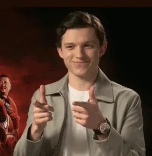 😊 Tom Holland ทอม ฮอลแลนด์, นักแสดง, ชี้, คนดัง telegram sticker