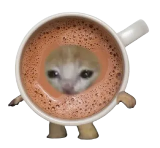 ☕️ 猫, 咖啡, 动物, 表情包, 可爱, 伤心, 卡哇伊 telegram sticker