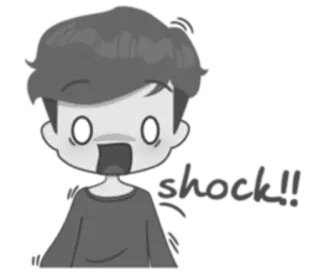 😱 shock!! impactado, exclamación, sorpresa, dibujos animados, emoción, anime telegram sticker