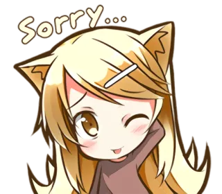 🙏 Sorry... Anime, Süß, Entschuldigung, Verzeihung, Katzenmädchen telegram sticker