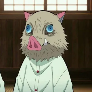 😶 Inosuke Hashibira Demon Slayer anime, manga, demon slayer, inosuke, boar mask telegram sticker
