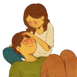 💆‍♂ pasangan, cinta, kasih sayang, imut, hubungan, romantis telegram sticker