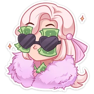 😎 деньги, богатый, наличные, роскошь, богатство, успех, мультфильм, наклейка telegram sticker