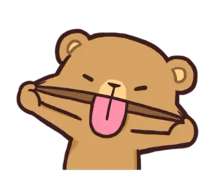 😠 urso, desenho animado, engraçado, fofo, língua telegram sticker