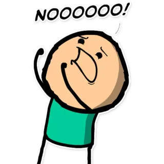 😱 NOOOOOOO! Cyanide and Happiness, cartoon, uitdrukking, nee, protest, grappig telegram sticker