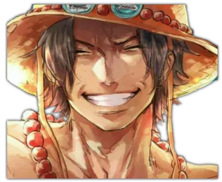 😁 Portgas D. Ace One Piece Аниме, Ван Пис, Портгас Д. Эйс, Эйс огненный кулак, Улыбка, Персонаж telegram sticker